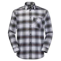 Jack Wolfskin Light Valley Shirt Men - Pebble Grey Checks - Herreskjorte