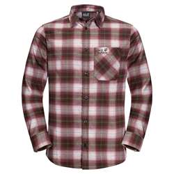 Jack Wolfskin Light Valley Shirt - Cordovan Red Checks - Herreskjorte