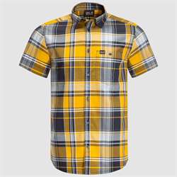 Jack Wolfskin Little Lake Shirt Men - Burly Yellow XT Checks - Kortærmet skjorte