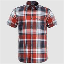 Jack Wolfskin Little Lake Shirt Men - Mexican Pepper Checks - Kortærmet skjorte