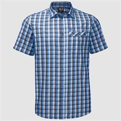 Jack Wolfskin Napo River Shirt Men - Night Blue Checks - Kortærmet skjorte