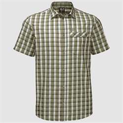 Jack Wolfskin Napo River Shirt Men - Dark Moss Checks - Kortærmet skjorte