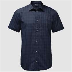 Jack Wolfskin Rays Stretch Vent Shirt Men - Night Blue Checks - Kortærmet skjorte