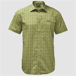 Jack Wolfskin Rays Stretch Vent Shirt Men - Golden Cypress Checks - Kortærmet skjorte