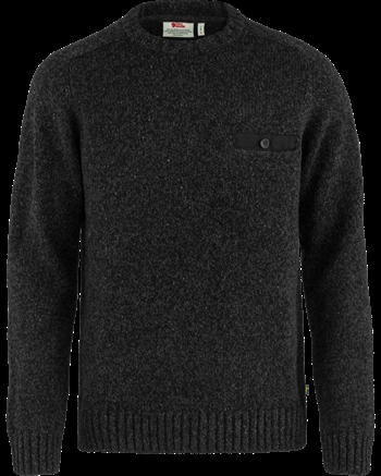 Fjällräven Lada Round-neck Sweater Men - Black - Herre uldstrik