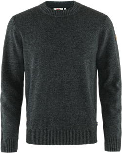 Fjällräven Övik Round-neck Sweater Men - Dark Grey - Herre uldstrik