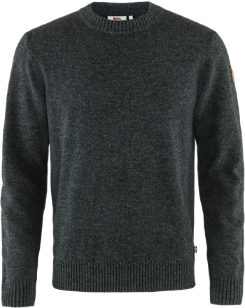 Fjällräven Övik Round-neck Sweater Men - Dark Grey - Herre uldstrik