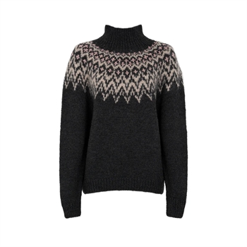 Fuza Wool Che Che High Neck Sweater Woman - Coal 