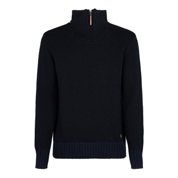 Fuza Wool Dai 1/2 Zip Sweater Men - Navy Melange