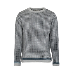 Fuza Wool Nordic Stripe Sweater Men - Silver Grey