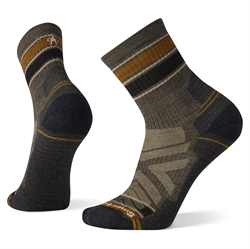 Smartwool Hike Light Cushion Striped Mid Crew Socks Unisex - Taupe