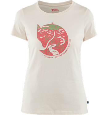 Fjällräven Arctic Fox Print T-shirt Women - Chalk White