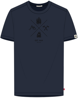 Aclima LightWool Classic Tee X-Outdoor Print Man - Navy Blazer