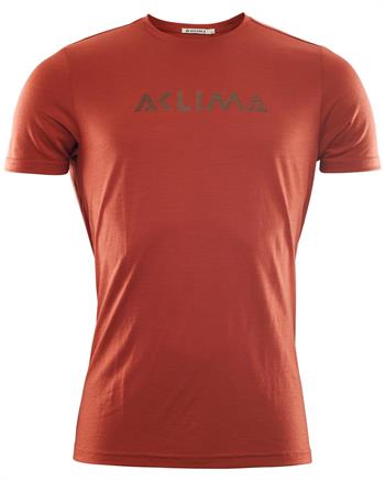 Aclima LightWool T-shirt Logo Man - Red Ochre - T-shirt
