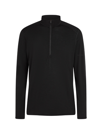 Icebreaker Men's Merino 200 Oasis LS Half Zip - Black - Langærmet uldtrøje
