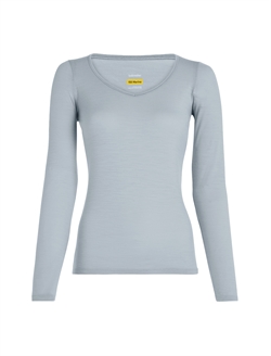 Icebreaker Women's Merino Blend 150 Siren LS Sweetheart - Zinc Blue - Langærmet uld-undertrøje
