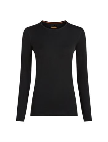 Icebreaker Women\'s Merino 200 Oasis LS Crewe - Black - Langærmet uldtrøje