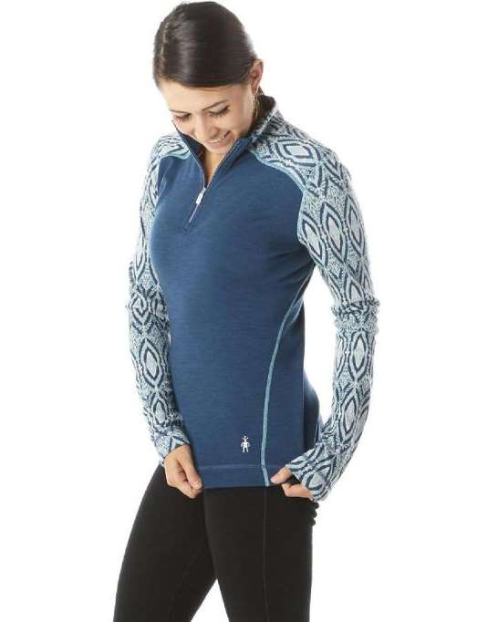 Smartwool: Women's Merino 250 Baselayer Pattern 1/4 Zip [Nile Blue ...