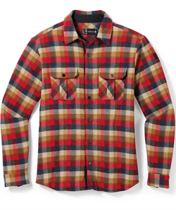 Smartwool Men's Anchor Line Shirt Jacket - Rythmic Red Plaid - Uldskjorte