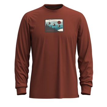 Smartwool Gondola Ride Graphic Long Sleeve Tee Unisex - Pecan Brown