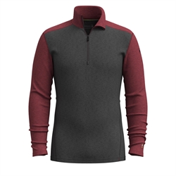 Smartwool Men's Classic Thermal Merino Base Layer 1/4 Zip 250g - Charcoal/Currant