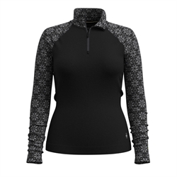 Smartwool Classic Thermal Merino Base Layer 1/4 Zip 250g Woman - Black Digi Snow