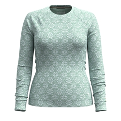 Smartwool Classic Thermal Merino Base Layer Crew 250g Woman - Arctic Green Digi Snow