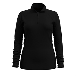 Smartwool Classic All-Season Merino Base Layer 1/4 Zip 150g Woman - Black - Langærmet uldtrøje