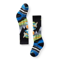 Smartwool Kids' Wintersport Full Cushion Mountain Moose OTC Socks - Black - Ski-/Snowboardstrømpe til børn
