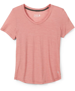 Smartwool Merino Sport 120 Ultralite V-Neck Short Sleeve Tee Woman - Light Mahogany Heather - T-shirt