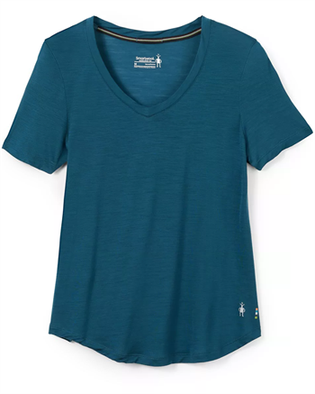 Smartwool Women\'s Merino Sport 120 Ultralite V-Neck Short Sleeve Tee - Twilight Blue - T-shirt