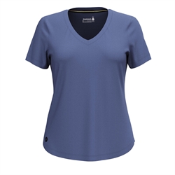 Smartwool Women's Active Ultralite V-Neck Short Sleeve Tee - Nightfall Blue - T-shirt