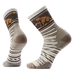 Smartwool Hike Targeted Cushion Bear Stripe Mid Crew Socks Unisex - Ash