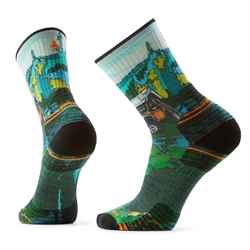 Smartwool Hike Targeted Cushion Trail Trekker Print Crew Socks - Winter Moss - Unisex løbestrømpe
