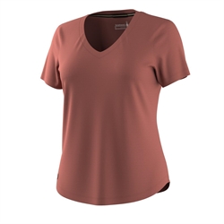 Smartwool Women's Active Ultralite V-Neck Short Sleeve Tee - Burnt Sienna - T-shirt